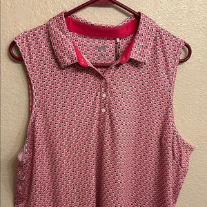 Puma Women Pink Patterned Sleeveless Blouse Size Extra Extra Large